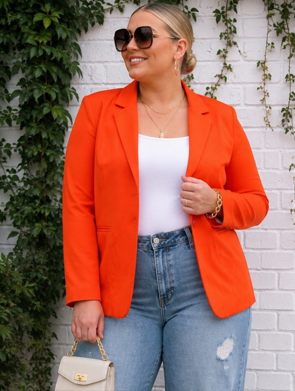Torrid NEW Size 10/12: Vibrant Orange Tailored Blazer Jacket